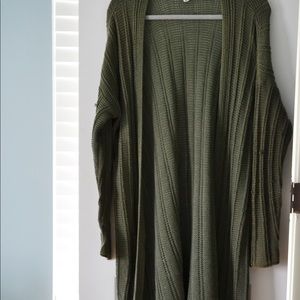 PacSun LA Hearts Army Green Knit Cardigan